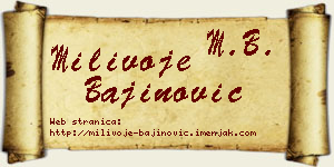 Milivoje Bajinović vizit kartica